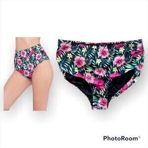 Midnight Hour Hot Topic NWT Women's Junior Medium Floral High Waist Swim Bottom